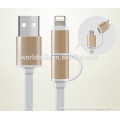 New design fast data transmission cable 2 in 1 usb cable for android and apple, new usb cable